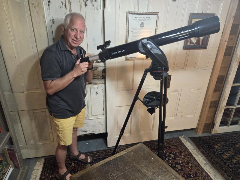 Jim Semivan has an impressive telescope to help him contemplate the mysteries of the heavens.